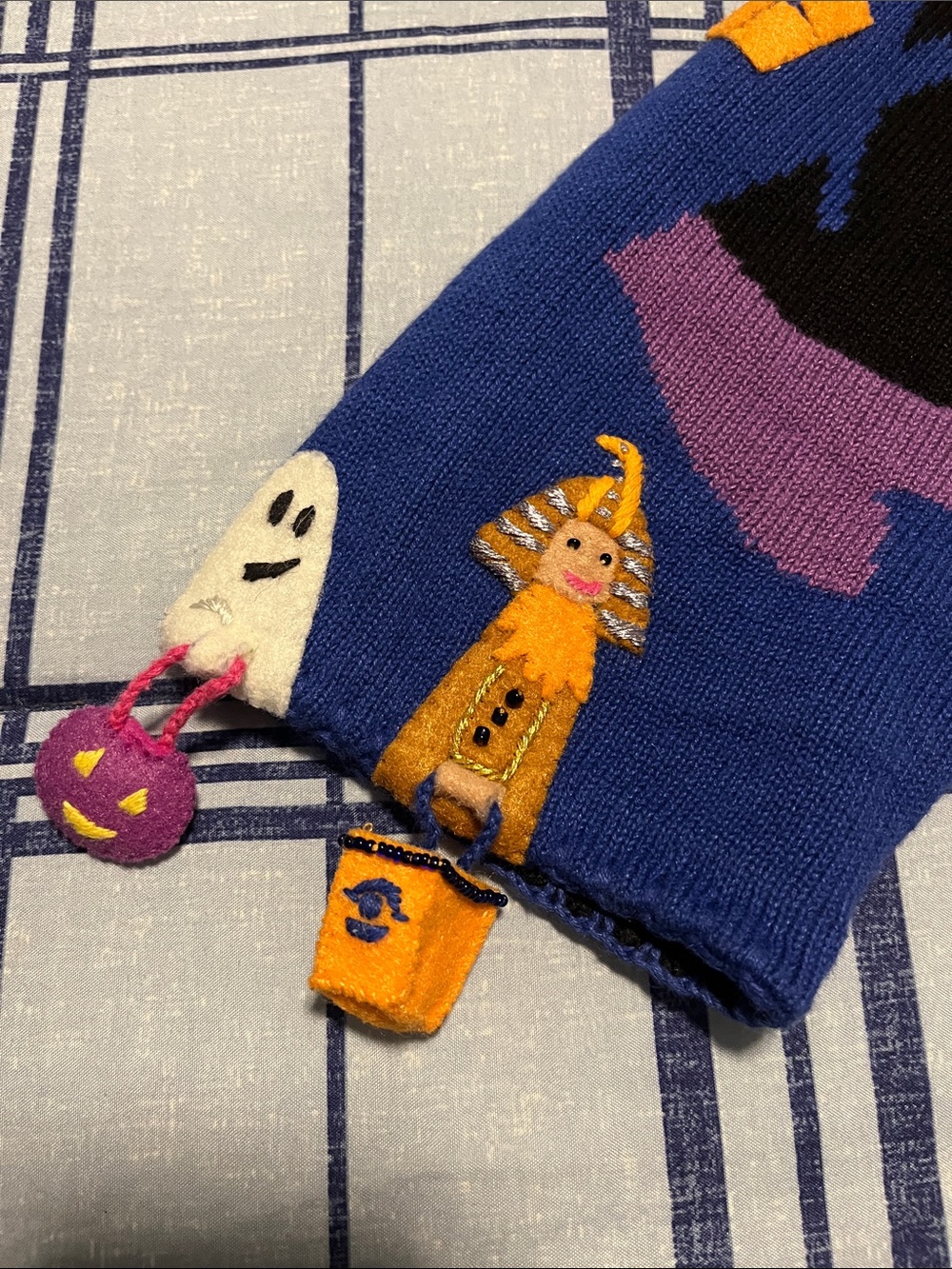Michael Simon Halloween Haunted House Cardigan - Black, Purple, Blue - Picture 5 of 8